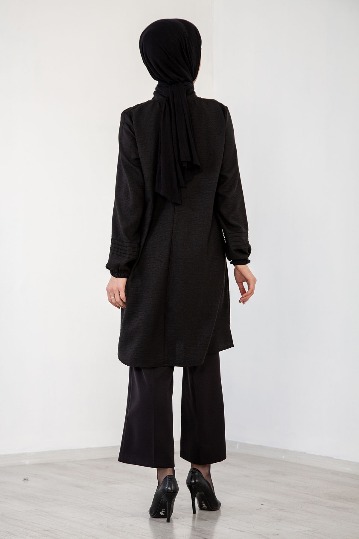 N7610 Nervür Tunik 48-54 - Siyah - 6