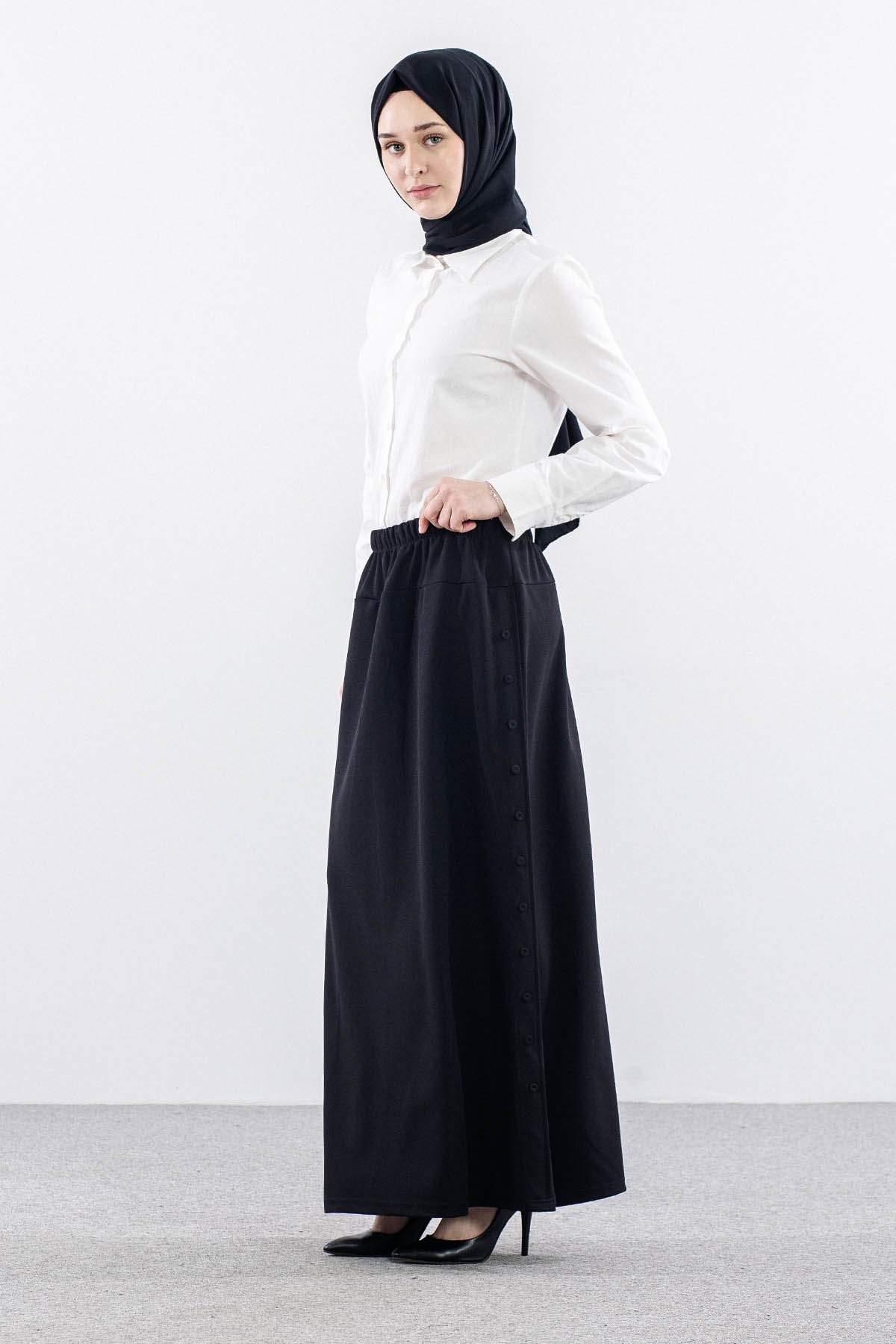 N8148 Etek 3-4-5-6-7-8 Yani Dugme - Siyah - 3