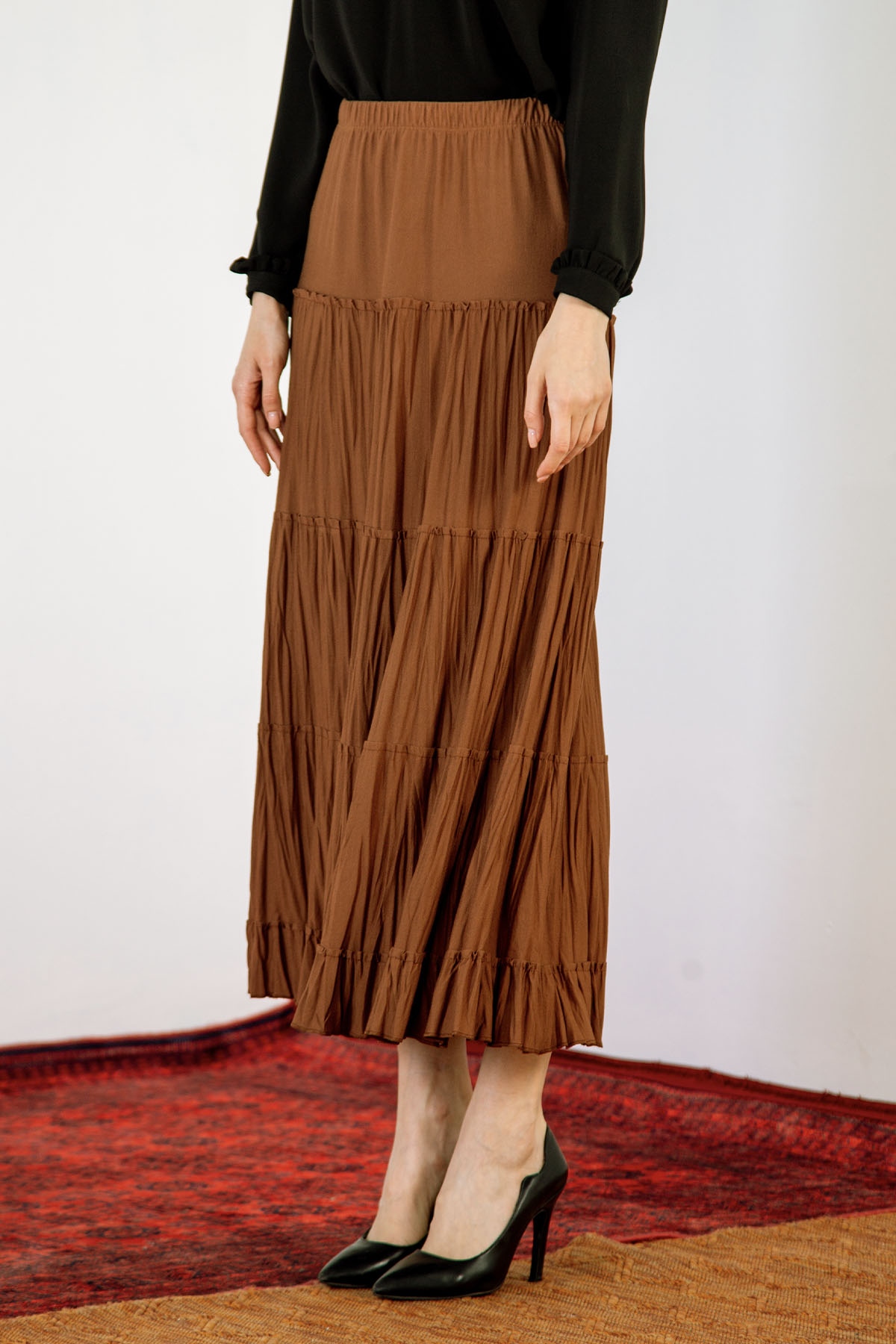 N8159 5 Parça Etek 42-50 - S_kahve - 2