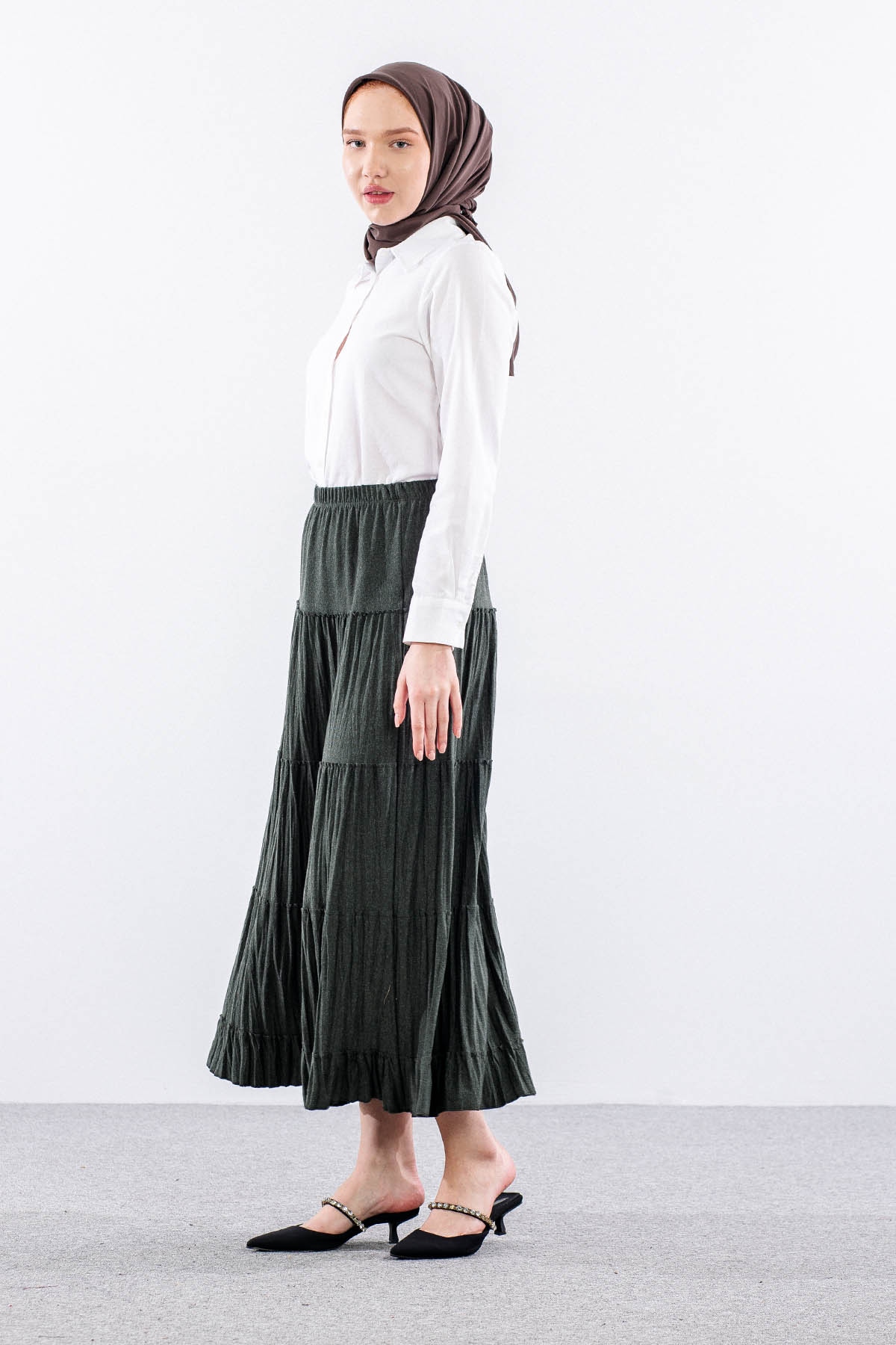 N8630 Etek 3-4-5-6-7 Yün Kumas - Haki - 2