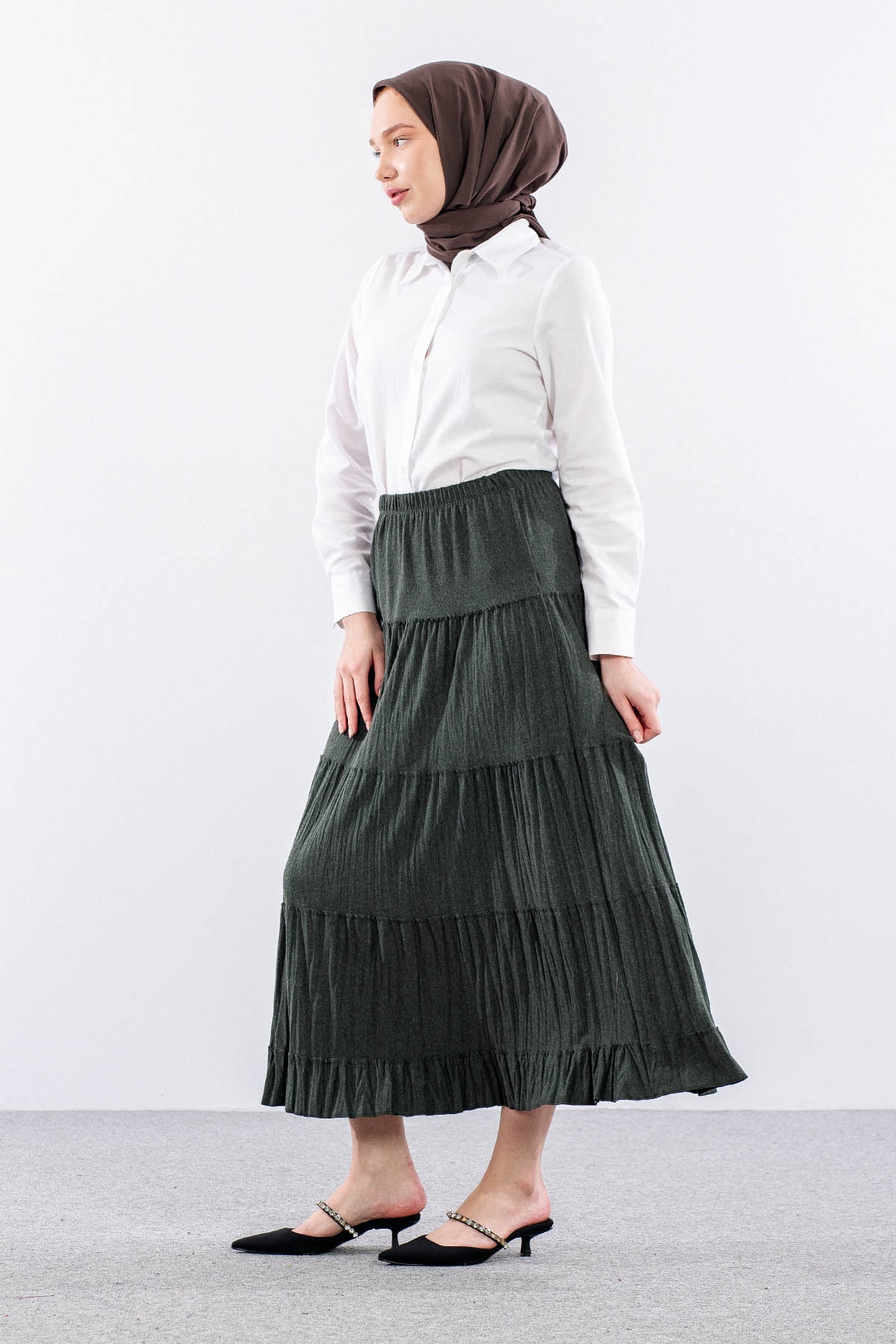 N8630 Etek 3-4-5-6-7 Yün Kumas - Haki - 3