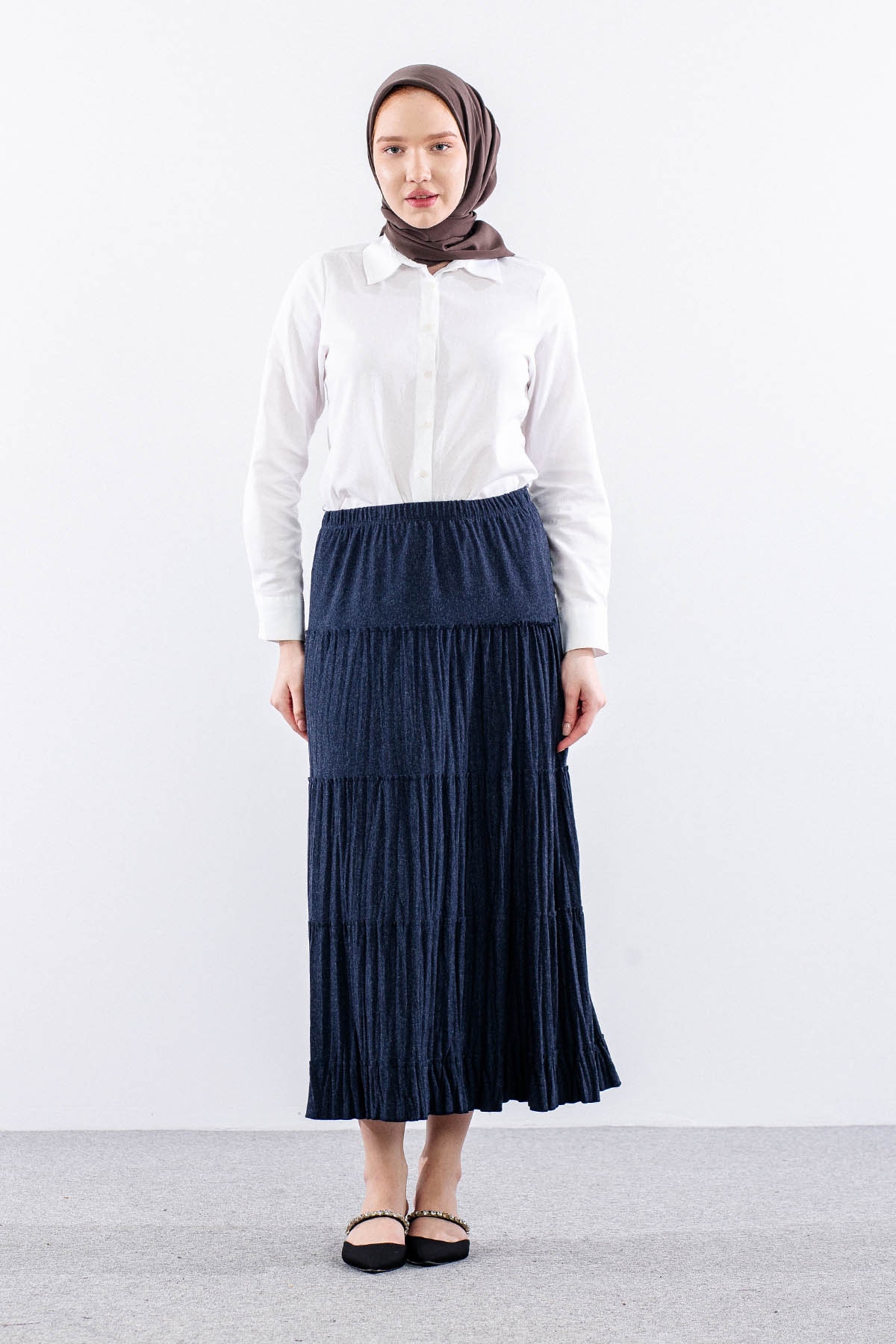 N8630 Etek 3-4-5-6-7 Yün Kumas - Lacivert - 1