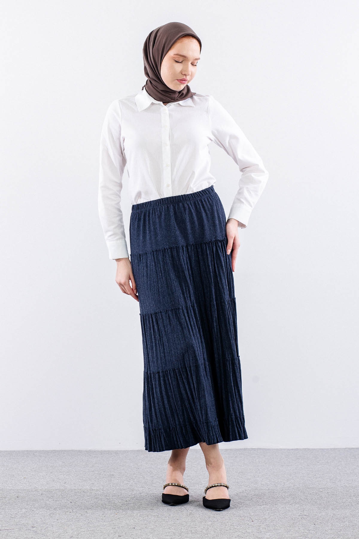 N8630 Etek 3-4-5-6-7 Yün Kumas - Lacivert - 2