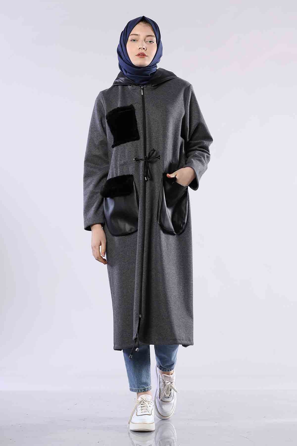 R2268 Peluş Cep Keçe 1-2-3-4 - Gri - 1