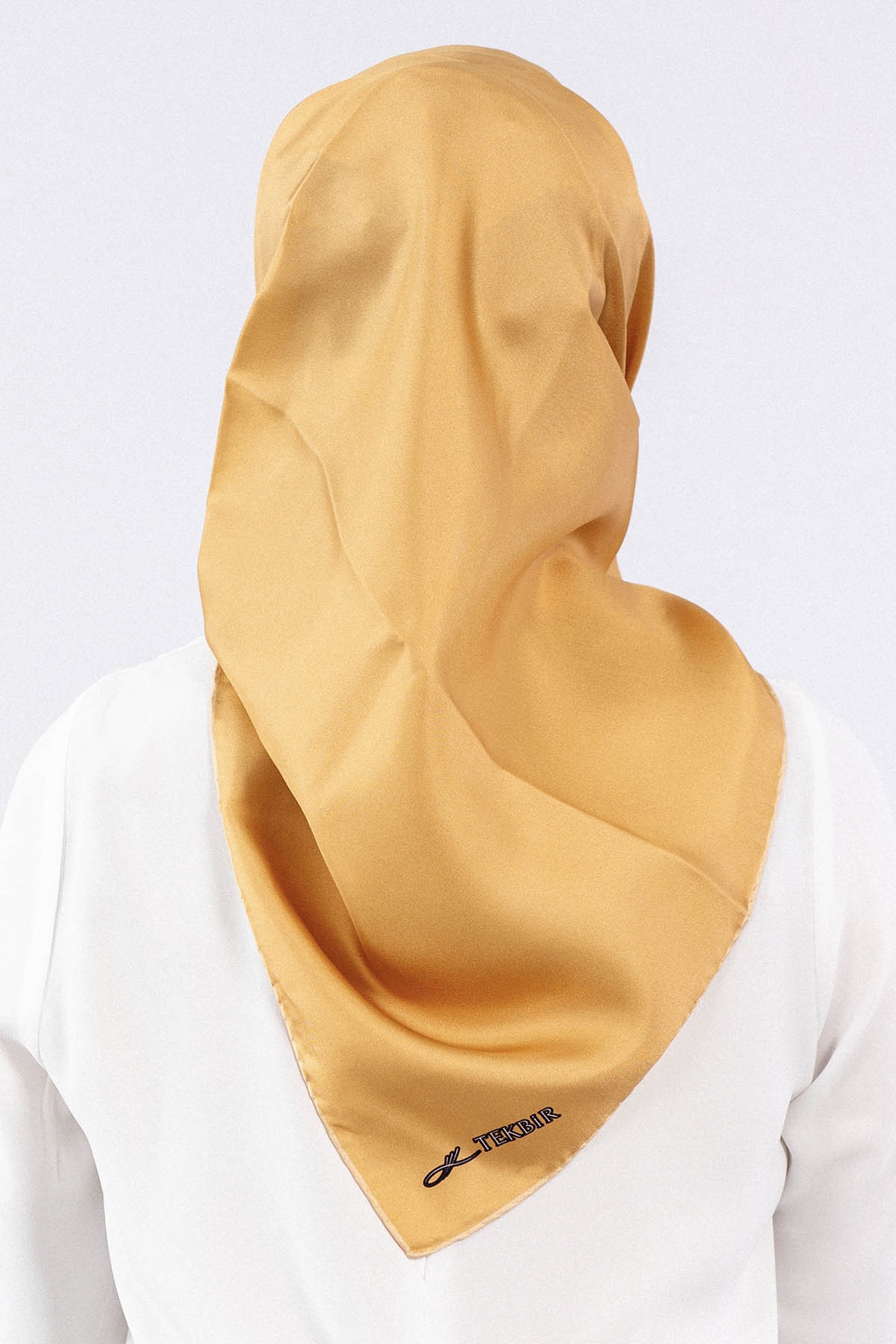 Sade İpek Eşarp Tvil - Altin - 3