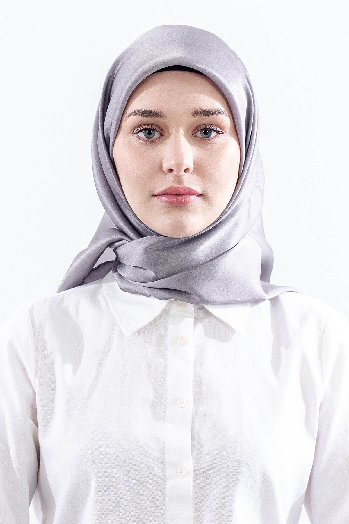 Sade İpek Eşarp Tvi̇l İpek - Antrasit - 1