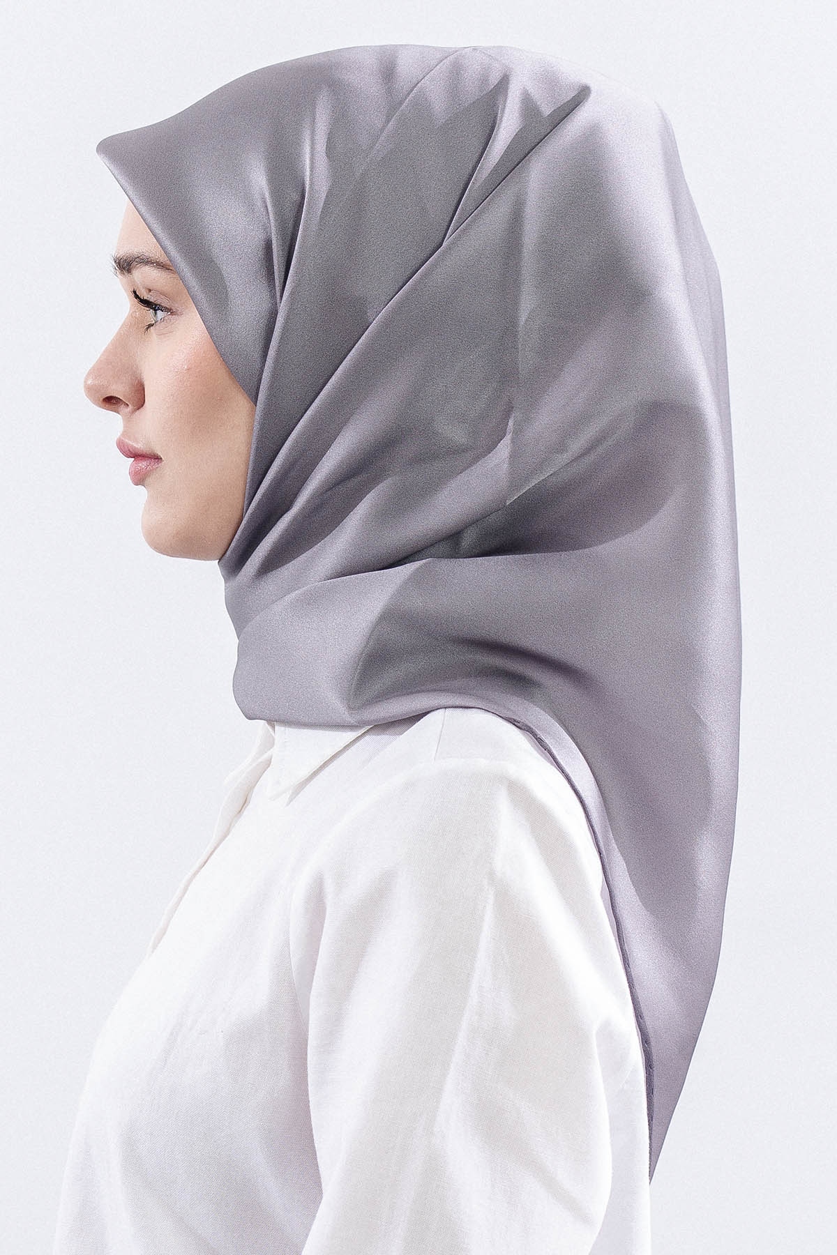 Sade İpek Eşarp Tvi̇l İpek - Antrasit - 3