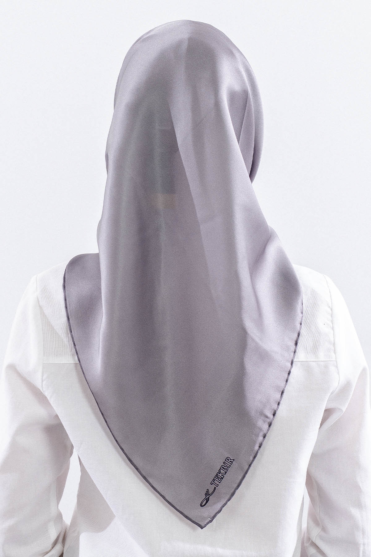 Sade İpek Eşarp Tvi̇l İpek - Antrasit - 4