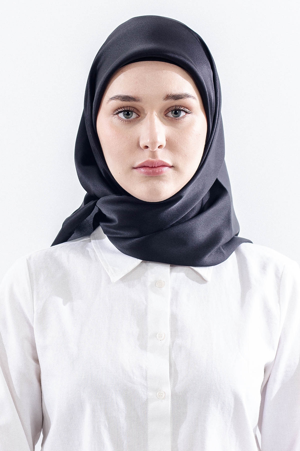 Sade İpek Eşarp Tvi̇l İpek - Siyah - 1