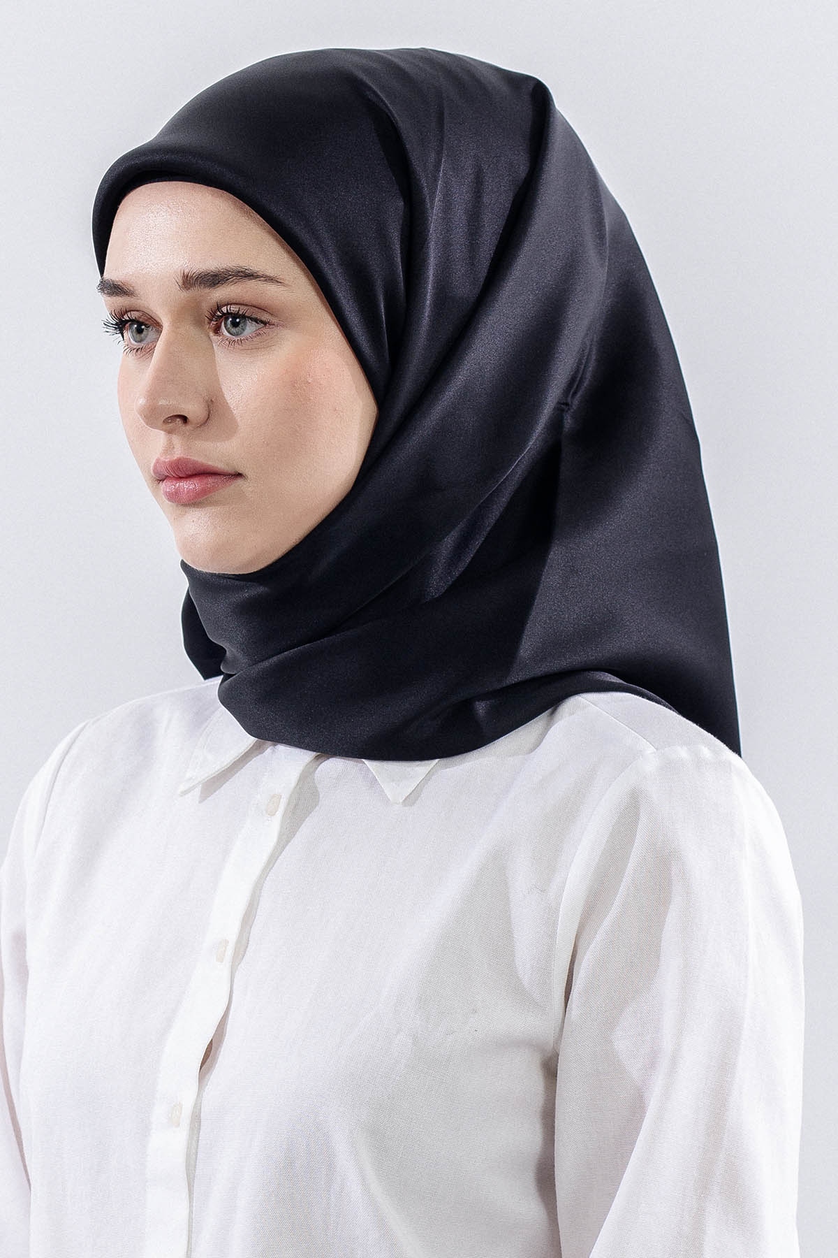 Sade İpek Eşarp Tvi̇l İpek - Siyah - 2