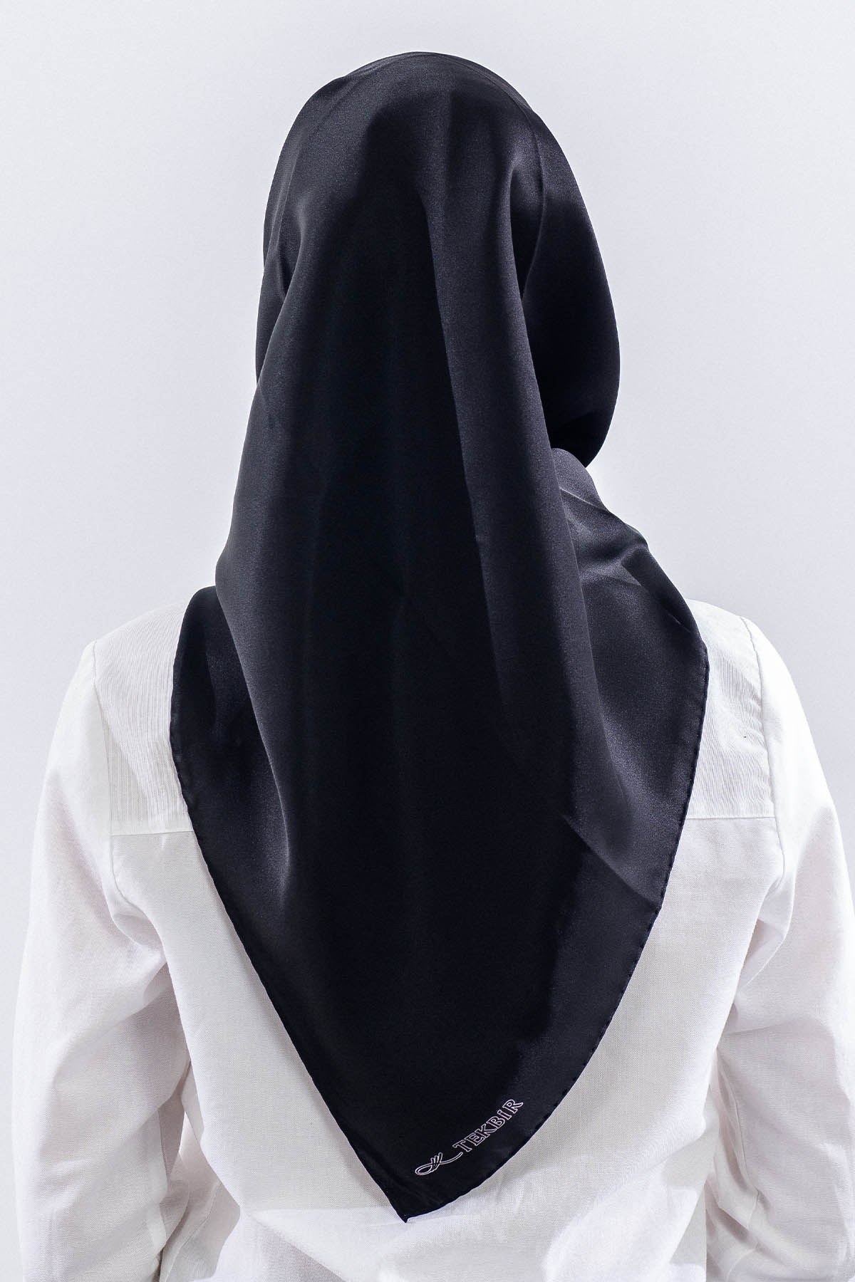 Sade İpek Eşarp Tvi̇l İpek - Siyah - 4