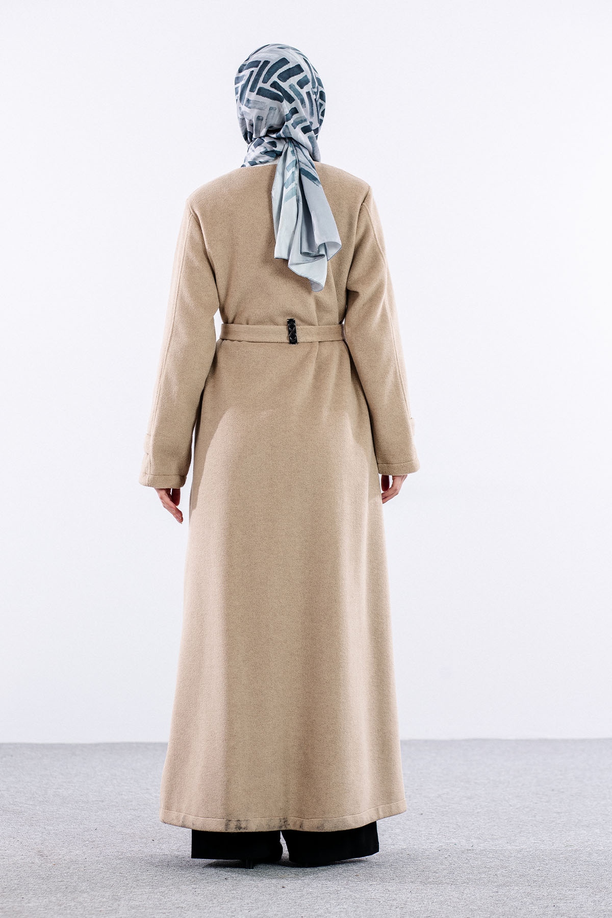 Serçe Kaşe Manto 38-46 - Bej - 5