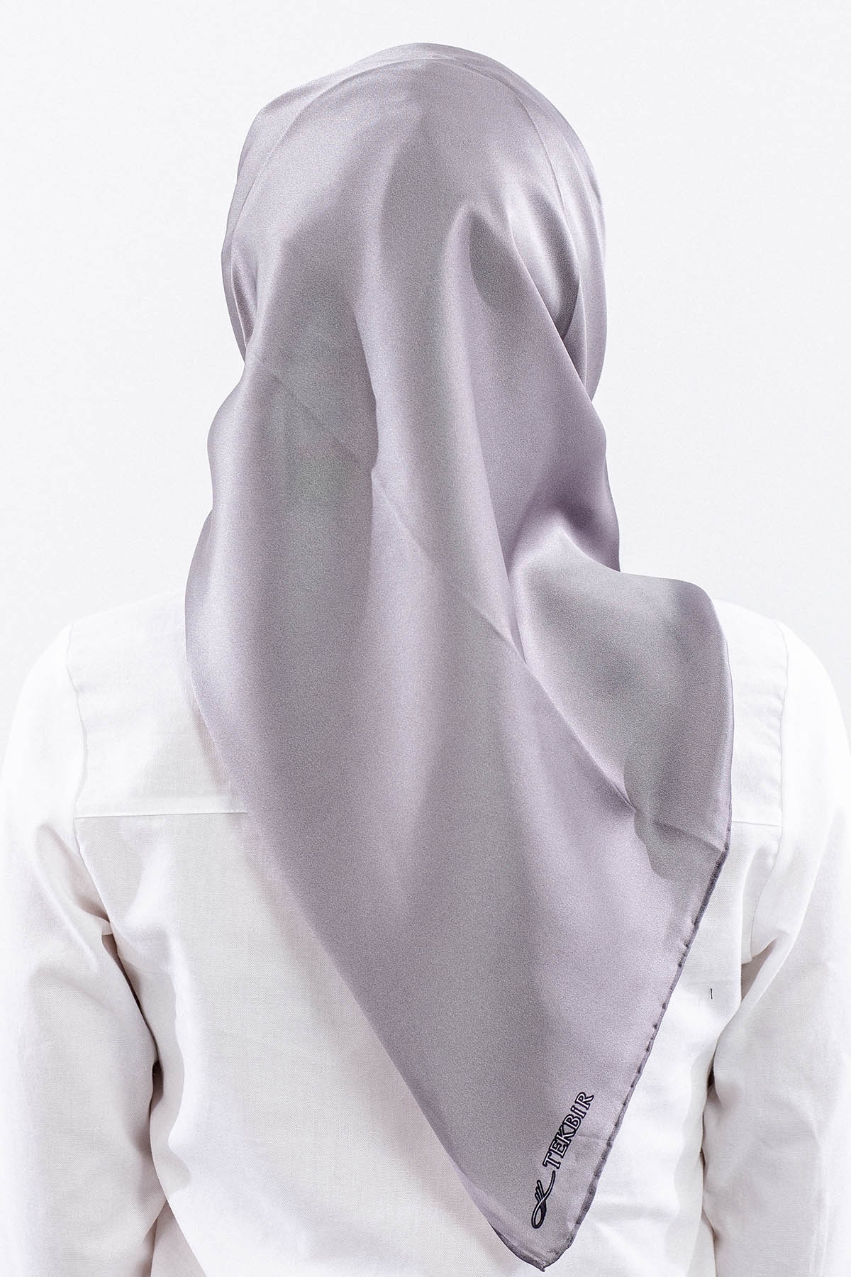 Sura İpek Eşarp 90*90 Sade - Antrasit - 4