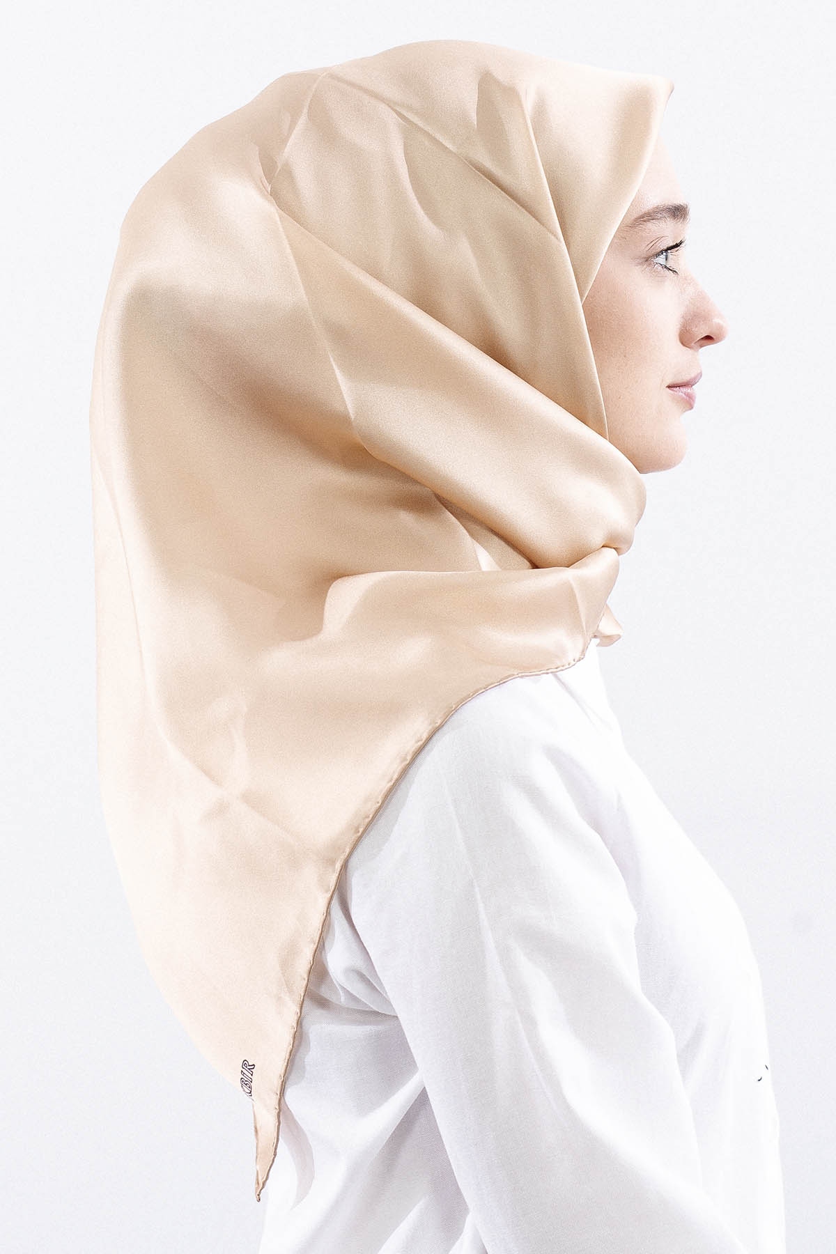 Sura İpek Eşarp 90*90 Sade - Gold - 3