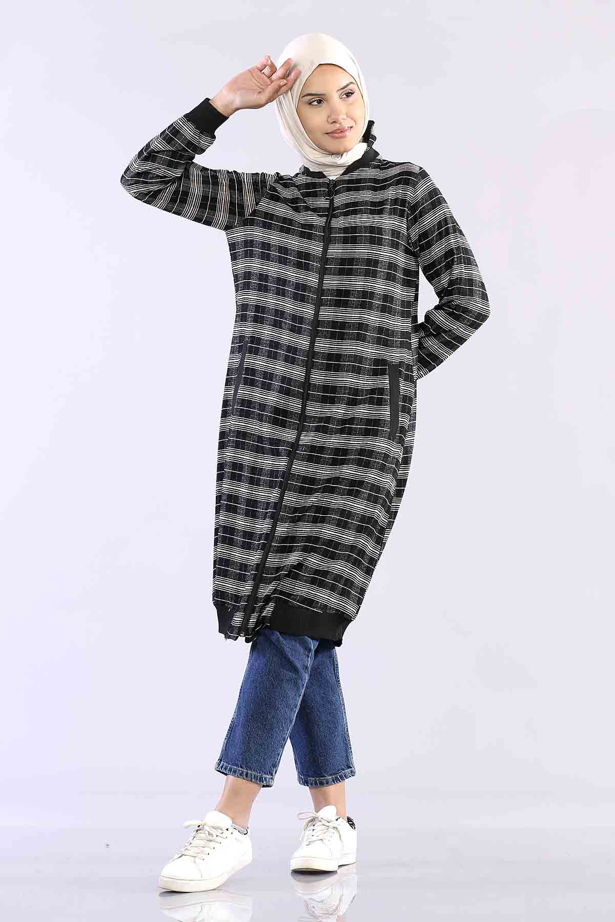 T1144  Ribana Tunik 38-46 - Siyah_krem - 3