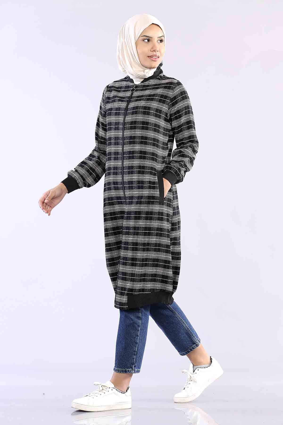 T1144  Ribana Tunik 38-46 - Siyah_krem - 5