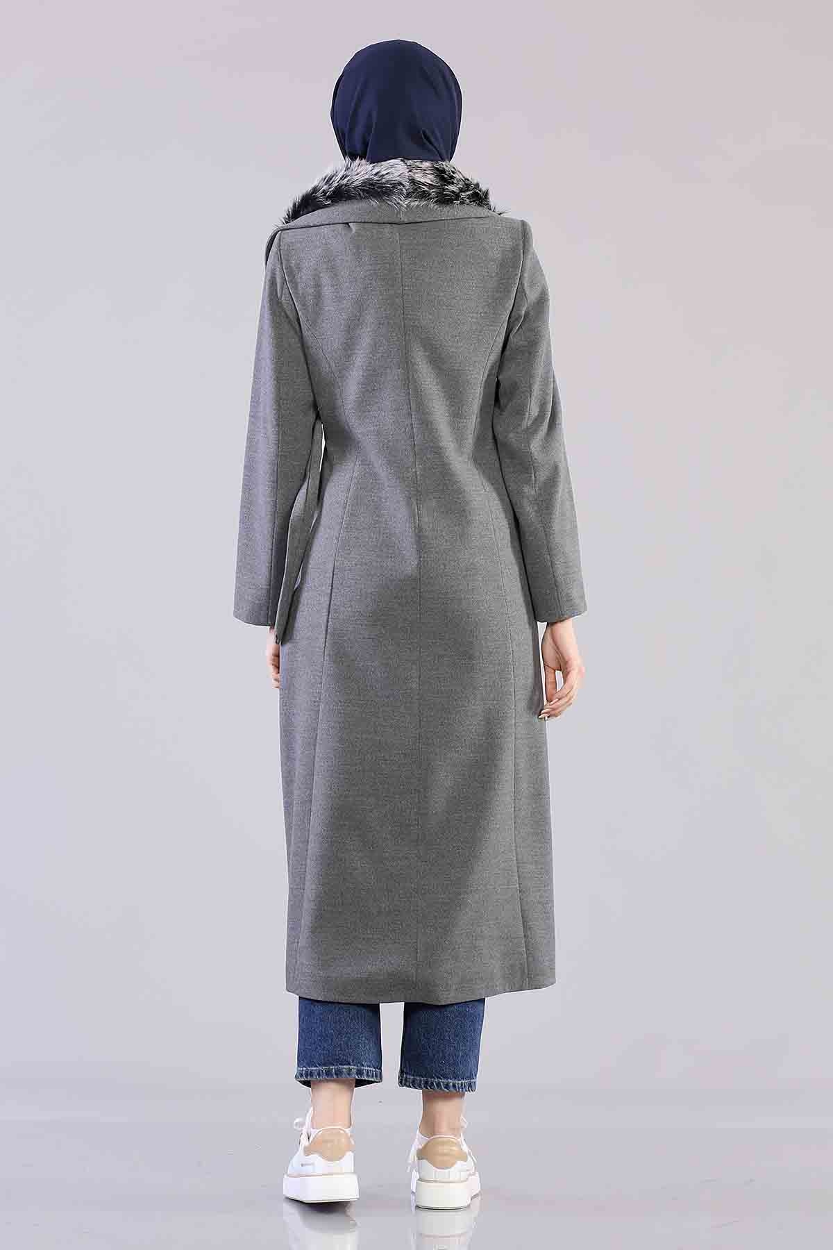 T1161 Kürklü Kaşe 40-50 - Fume - 4