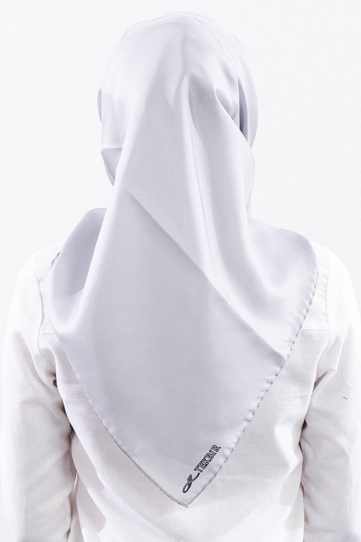 Tvil İpek Eşarp 90*90 Tvil Kumas - Gumus - 4