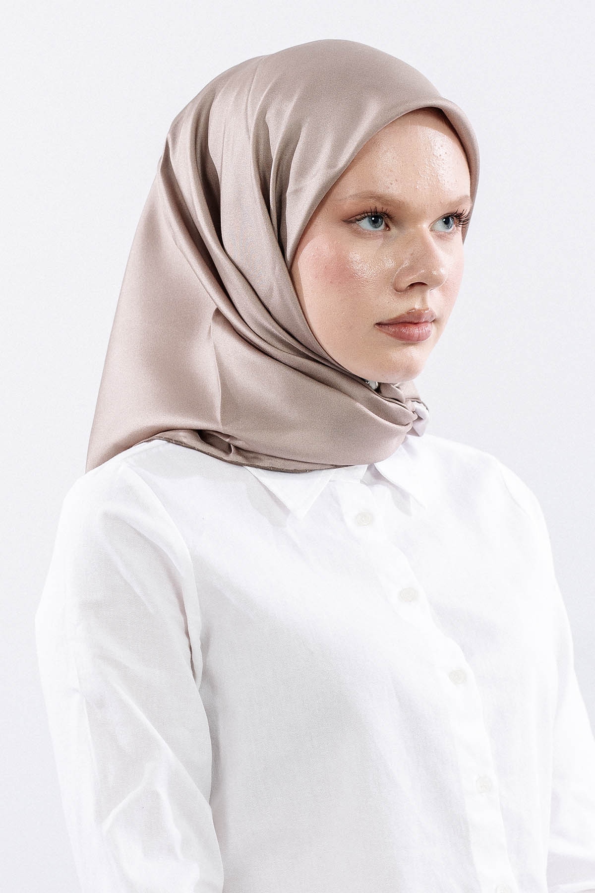 Tvil İpek Eşarp 90*90 Tvil Kumas - Toprak - 2