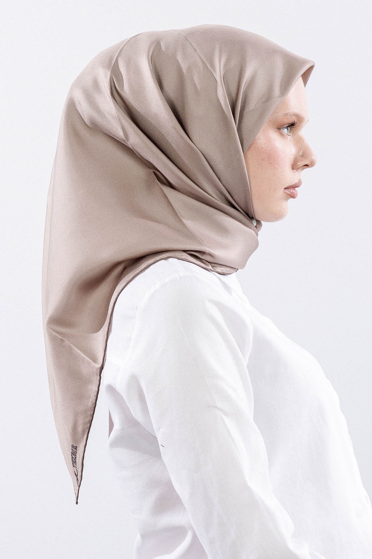 Tvil İpek Eşarp 90*90 Tvil Kumas - Toprak - 3