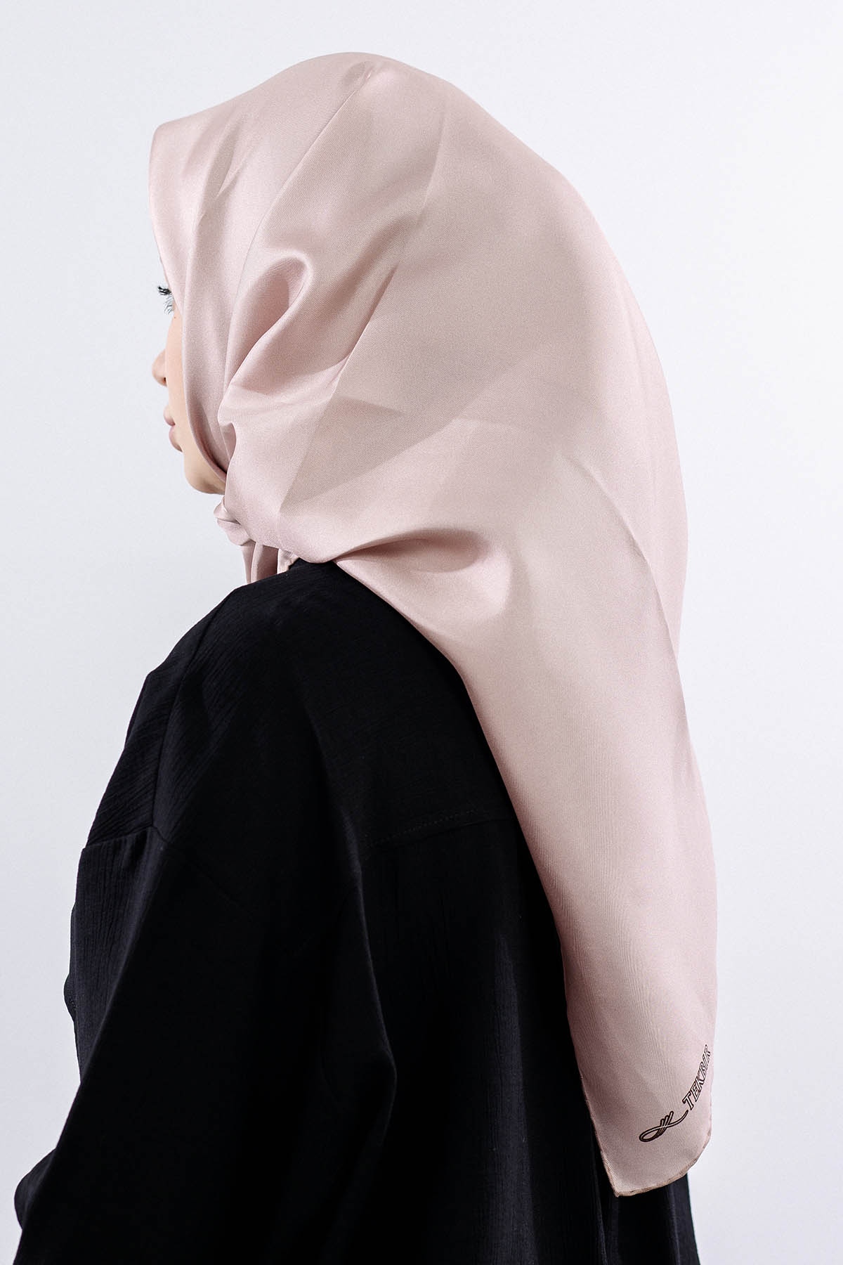 Tvil İpek Eşarp Sade - A_vizon - 3