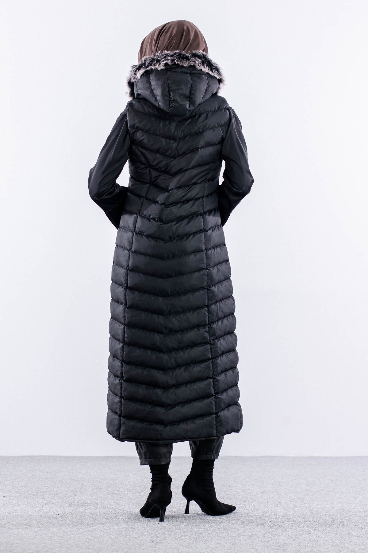 Uzun şişme Yelek 38-48 - Siyah - 4