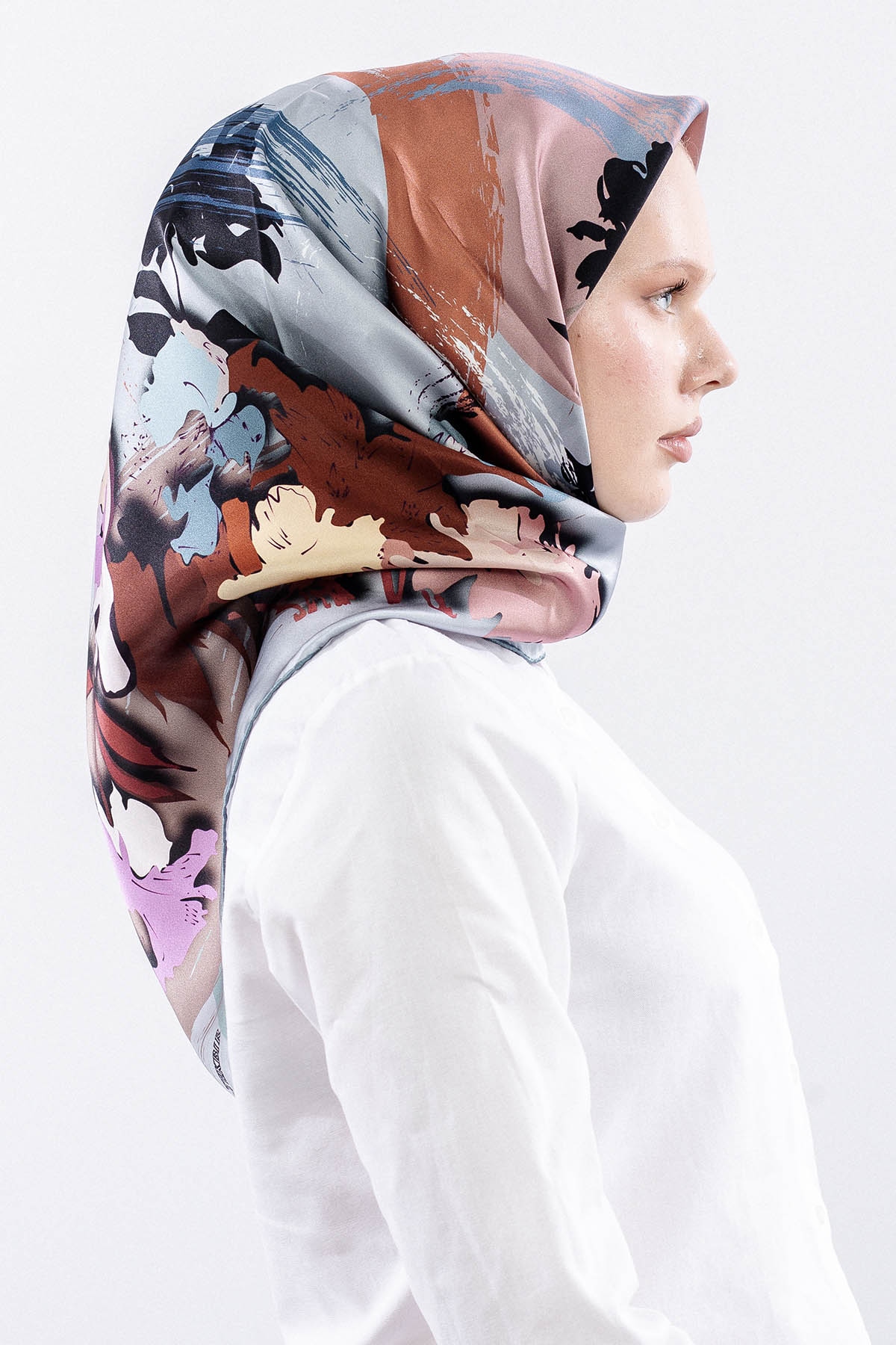 Z-4544 İpek Eşarp 90*90 Sura Kumas - Buz Mavisi - 3