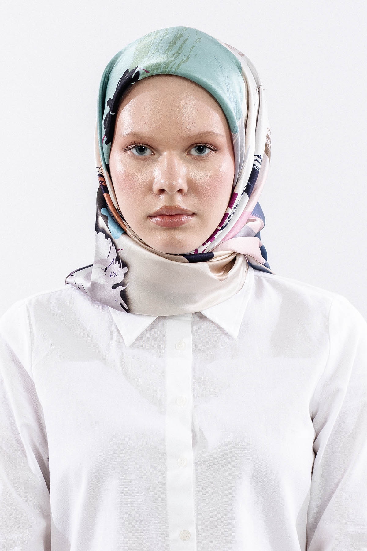 Z-4544 İpek Eşarp 90*90 Sura Kumas - S_kahve - 1