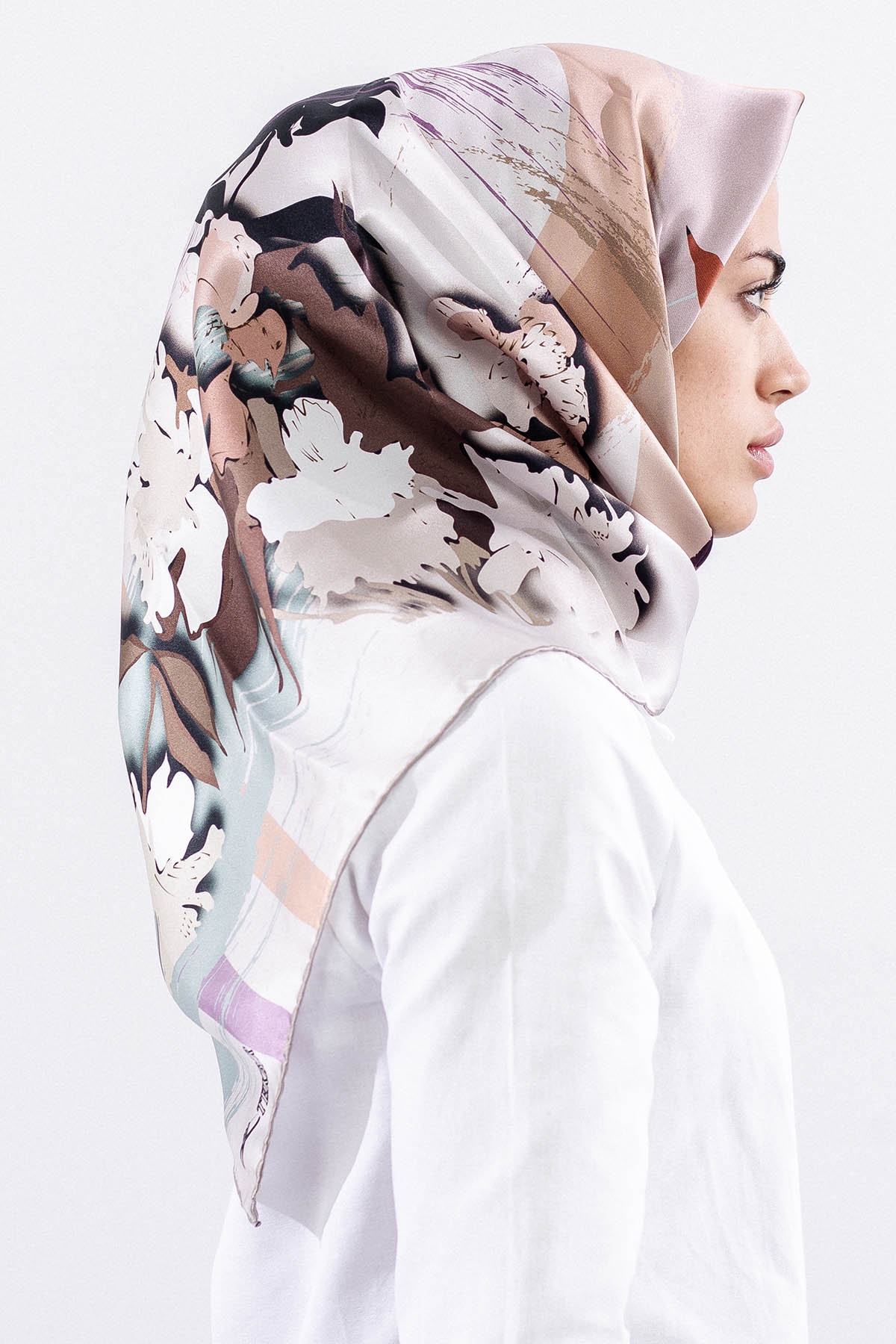 Z-4544 İpek Eşarp - Vizon - 1