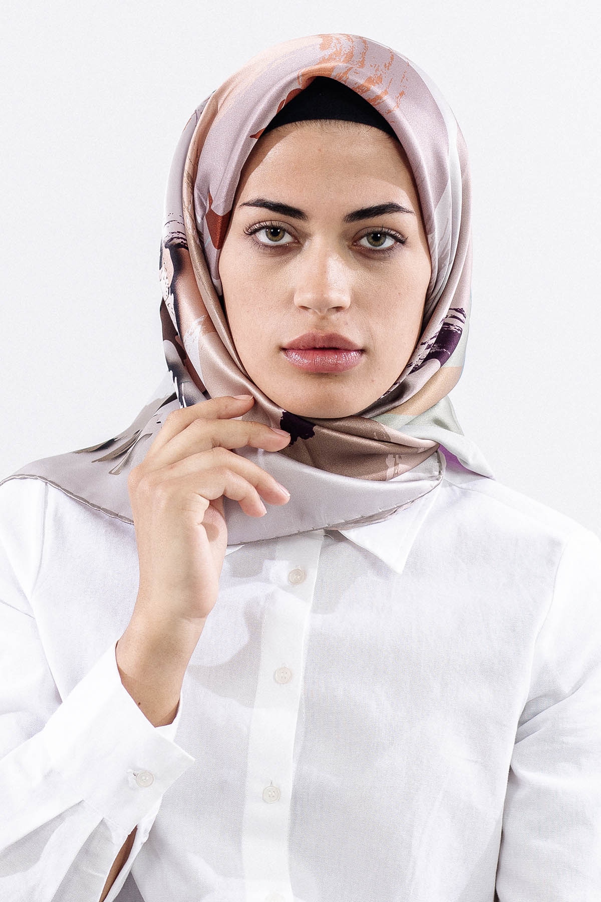 Z-4544 İpek Eşarp - Vizon - 3