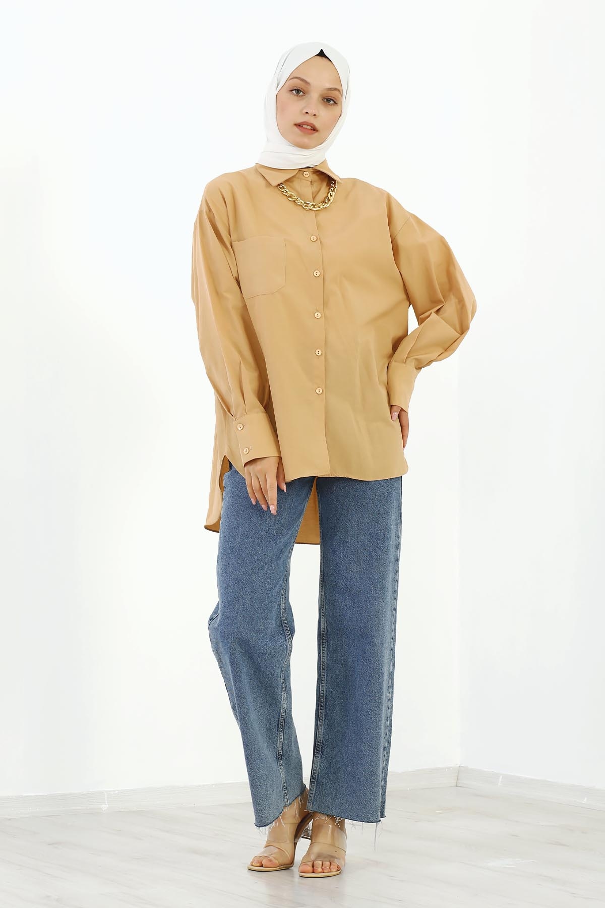 Zincirli Gömlek Tek Msr - Camel - 1