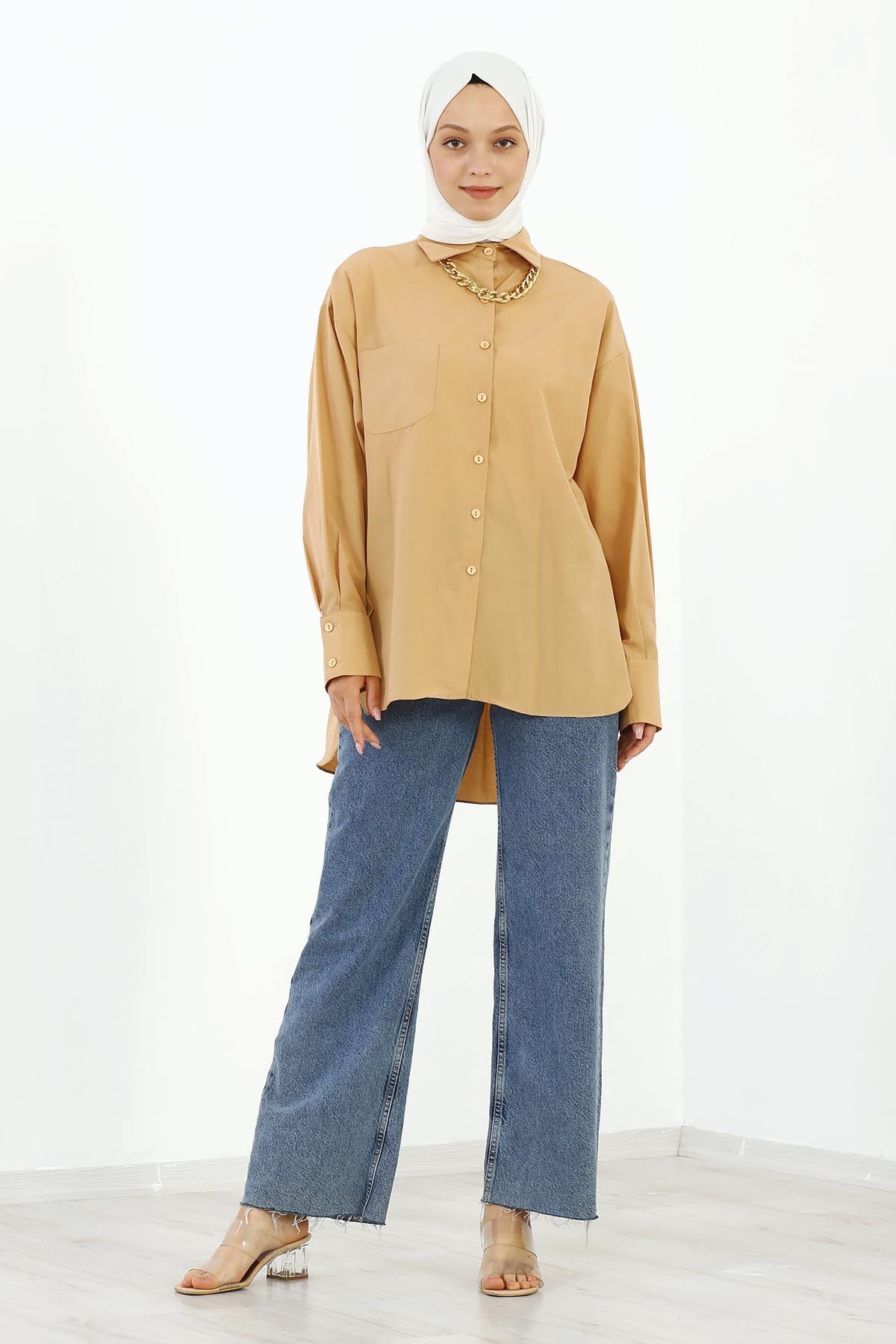 Zincirli Gömlek Tek Msr - Camel - 2