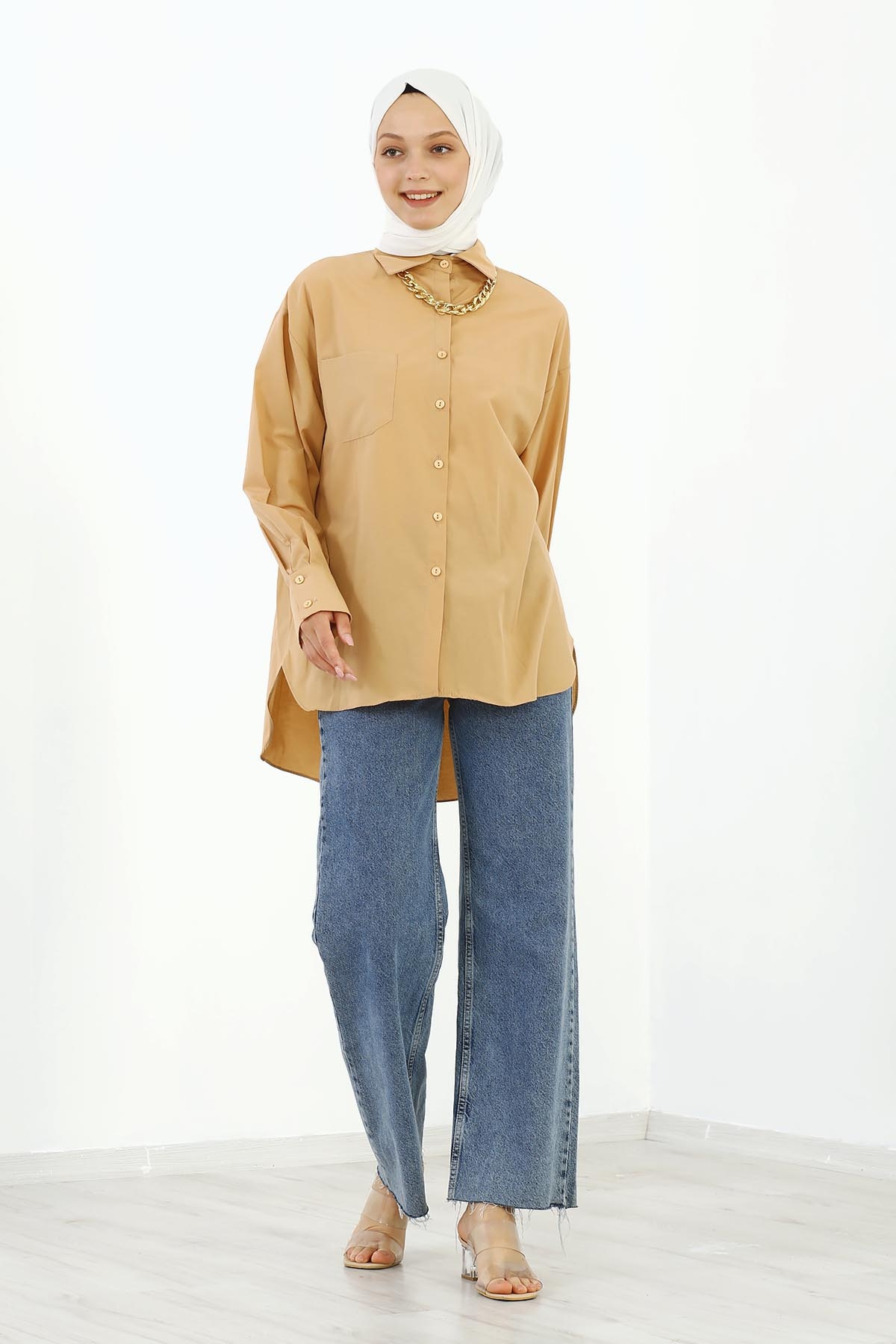 Zincirli Gömlek Tek Msr - Camel - 3