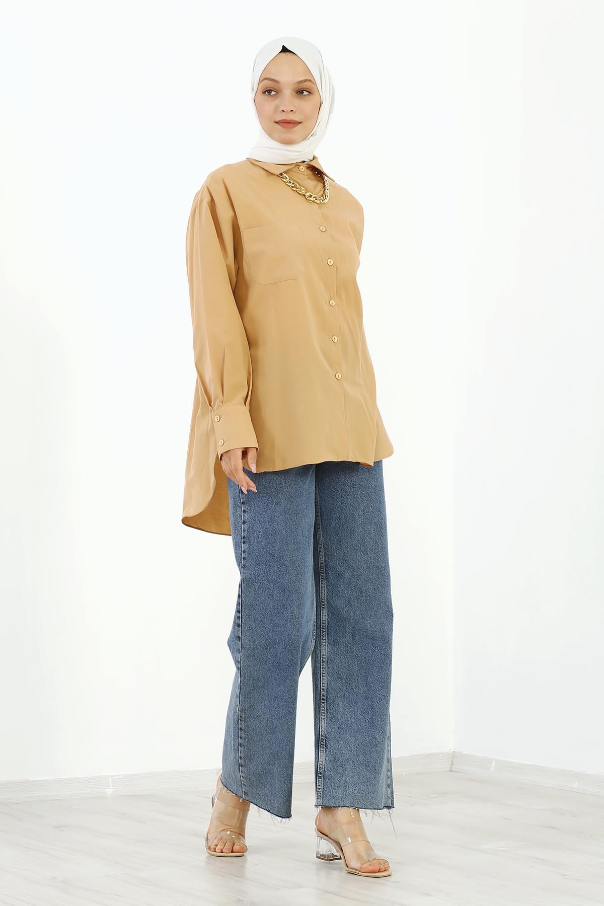 Zincirli Gömlek Tek Msr - Camel - 4