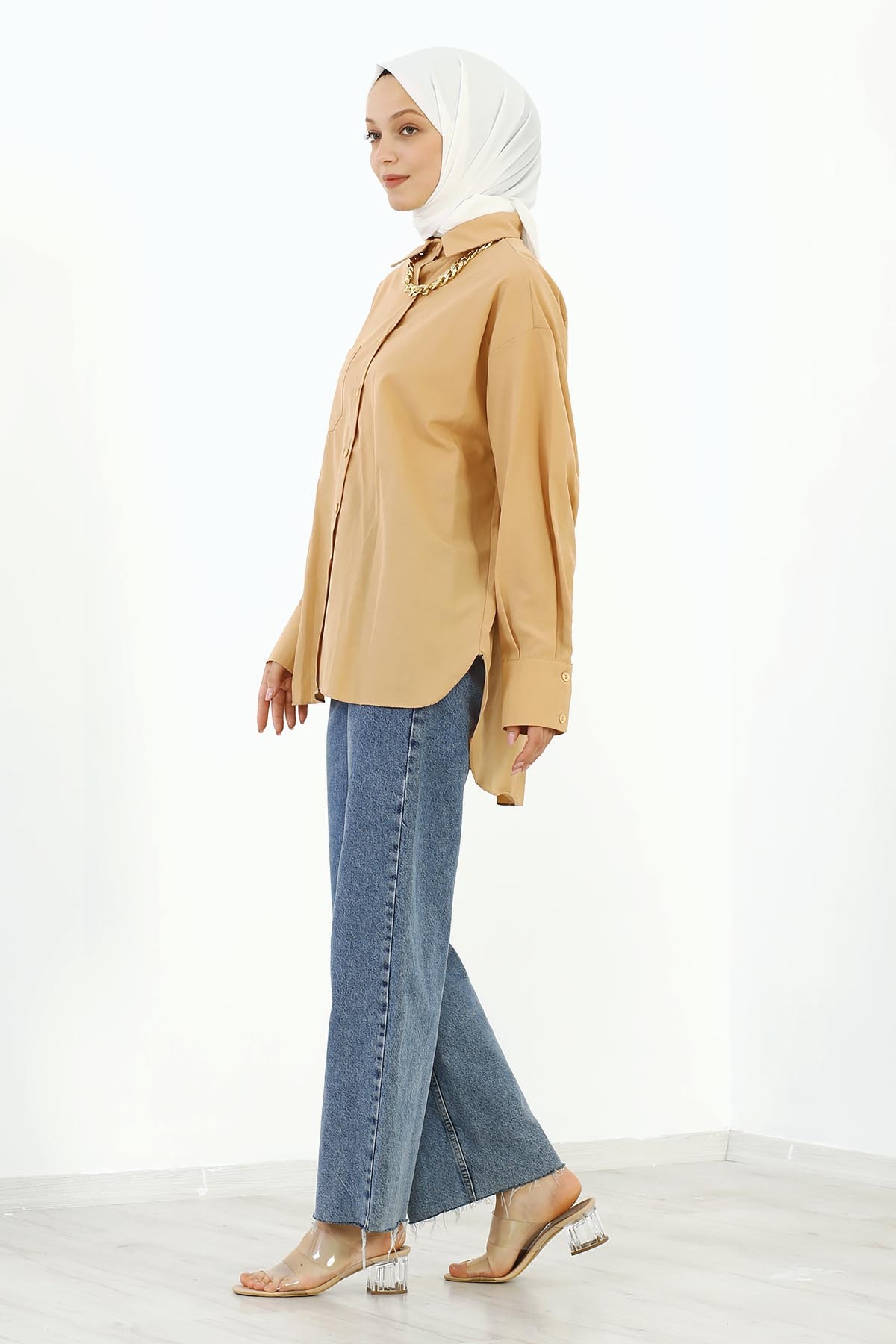 Zincirli Gömlek Tek Msr - Camel - 5