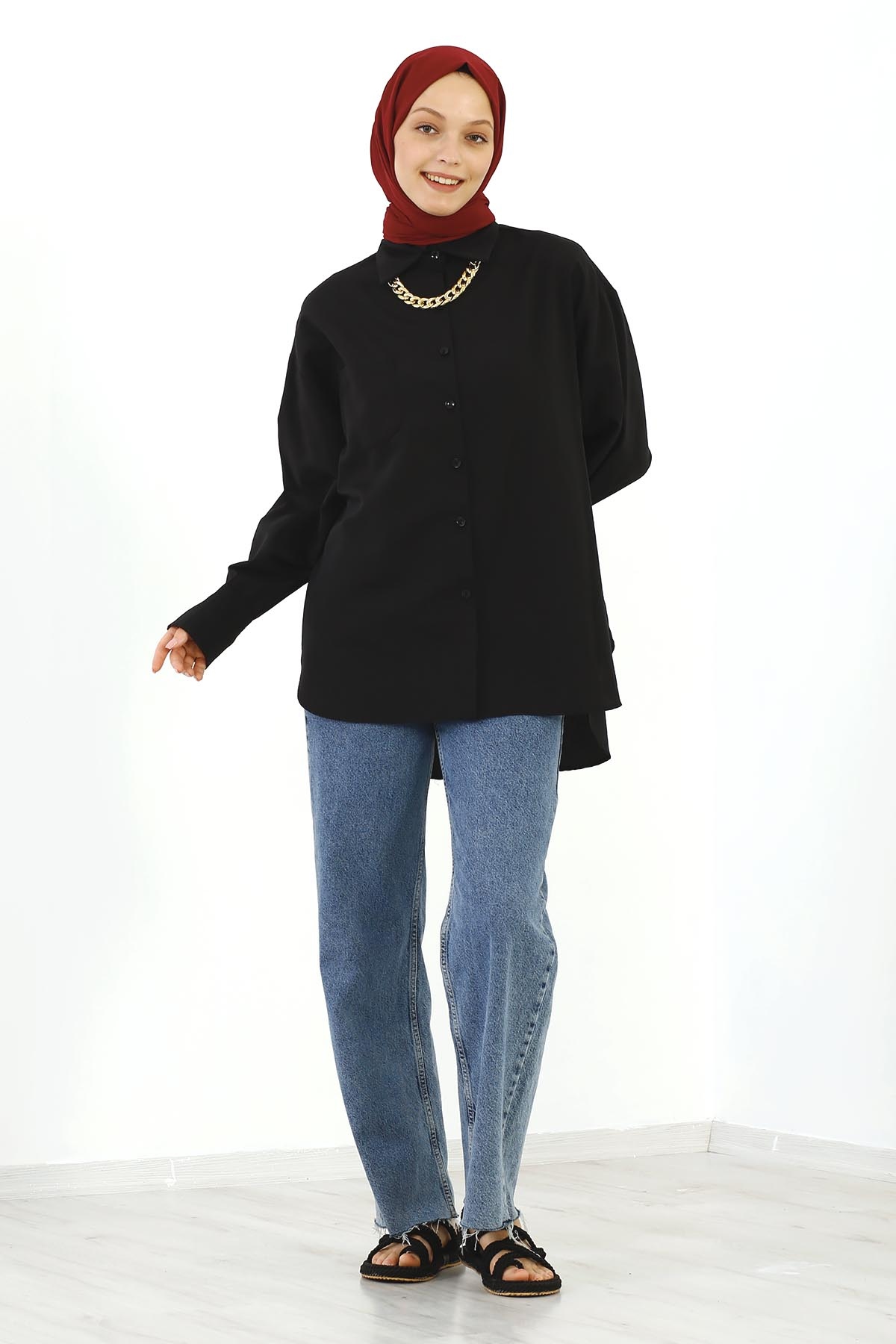 Zincirli Gömlek Tek Msr - Siyah - 2