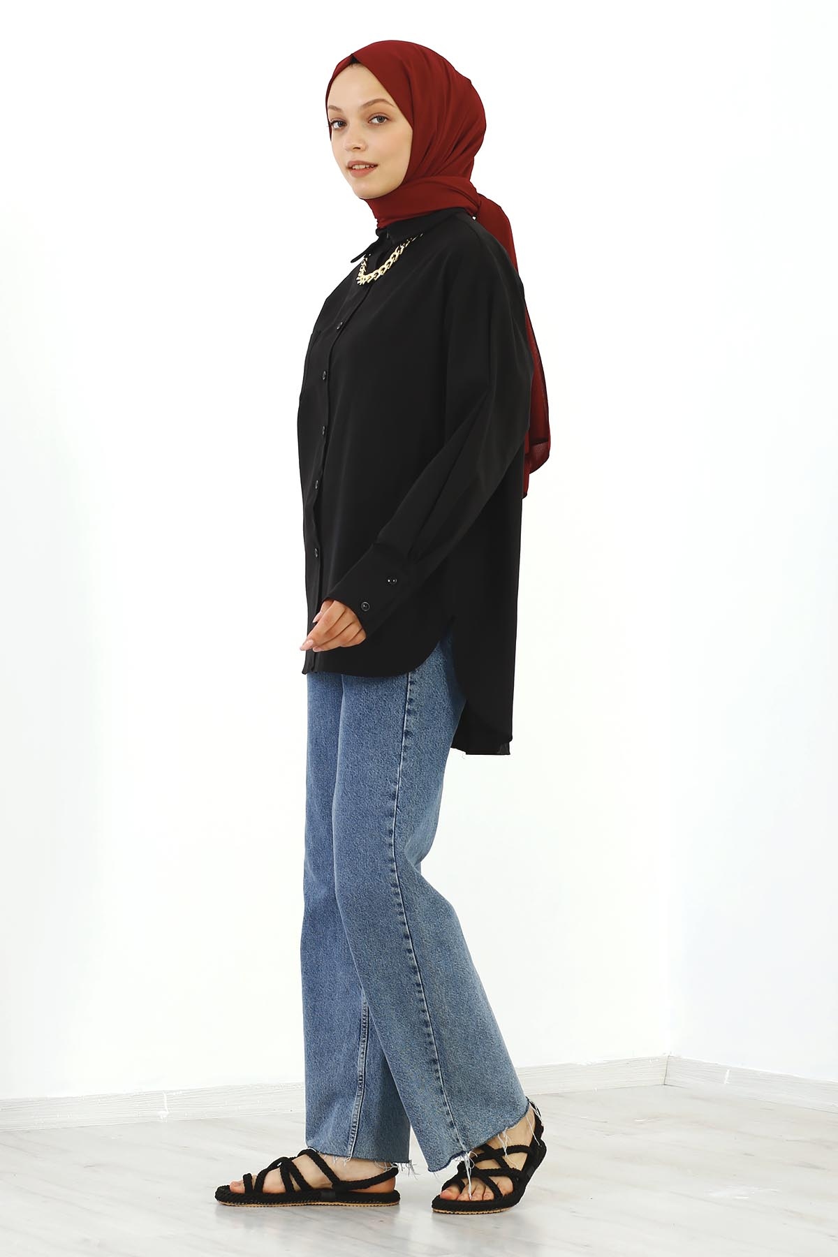 Zincirli Gömlek Tek Msr - Siyah - 3