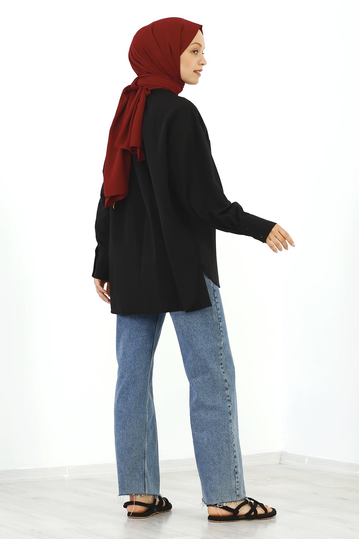 Zincirli Gömlek Tek Msr - Siyah - 5